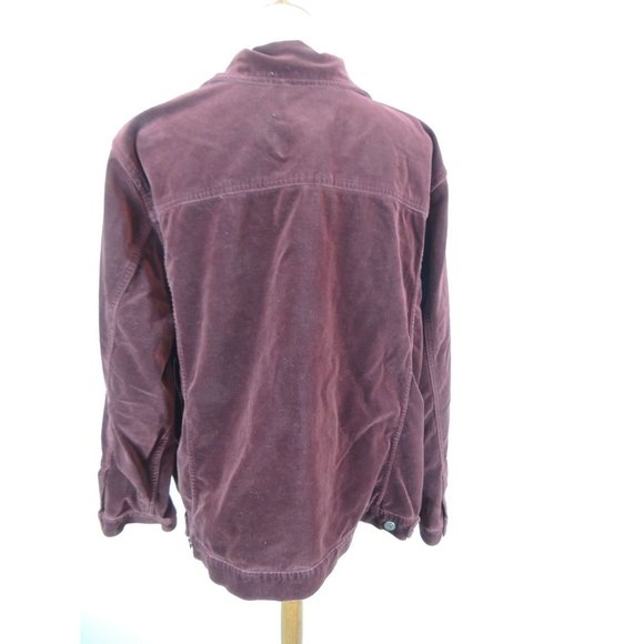 Vintage Eddie Bauer Maroon Velour Jacket Mens XXL Tall - Picture 3 of 5